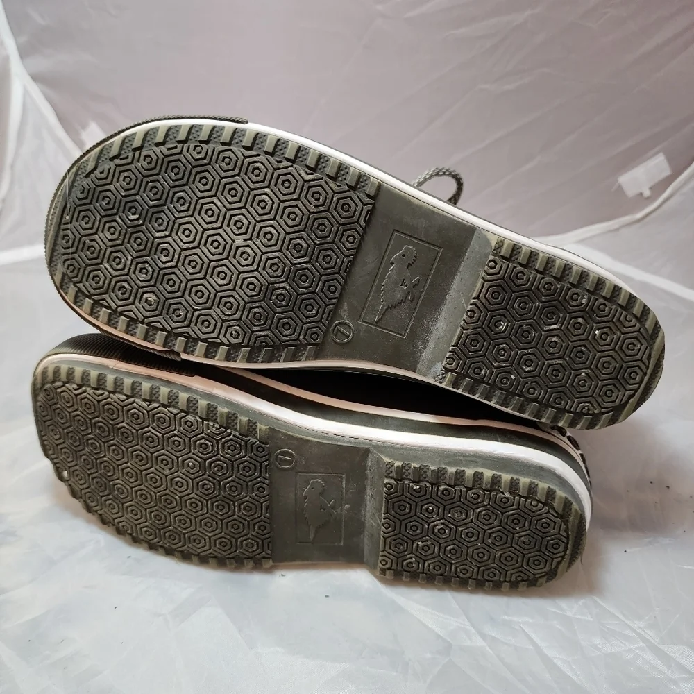 Rocket Dog Olive Green Grey Rubber Lace Up Rain Boots Women's Size 7 All Seasons